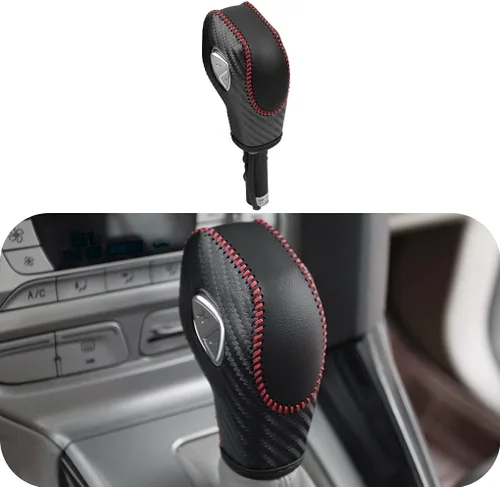 Vista 8 de Cubierta de Cuero para Palanca de Cambios de Auto para Ford EcoSport Escape/Fusion/C-Max Energi Wagon/Fiesta/Focus/Transit Accesorios
