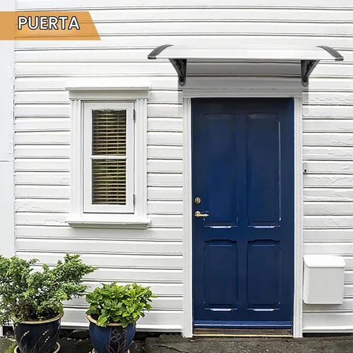 Vista 8 de Outvita - Toldo para ventana de 39 x 32 pulgadas, panel de PVC y soporte Blanco/Negro