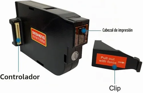 Vista 2 de Cartucho de tinta de secado rápido solvente original Reemplazo PT2000SE Impresora de inyección de tinta portátil (negro)