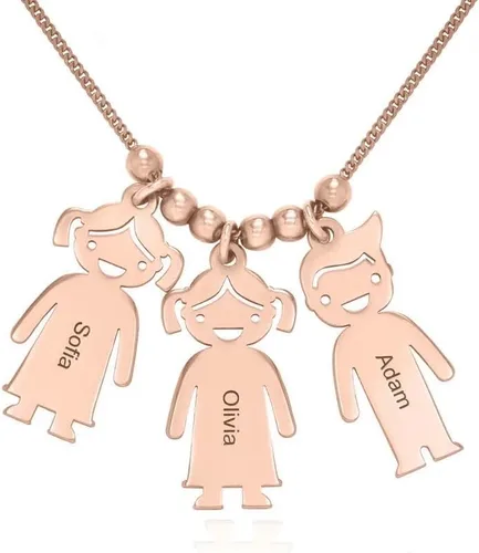 Vista 6 de Collar con colgante de amuleto grabado hecho a mano para niño o niña - Amuletos personalizados hechos a medida para niños - Regalo de joyería