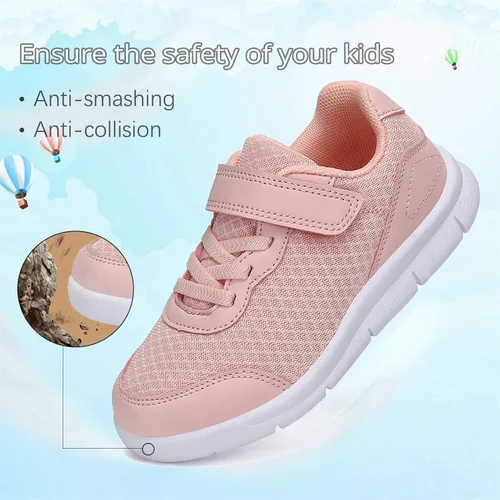 Vista 3 de Xingfujie Zapatos deportivos para niños y niñas, zapatos de tenis para correr y caminar