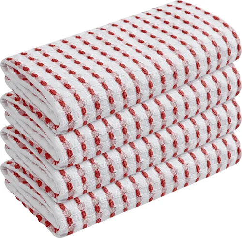 Vista 93 de TWINY threads Juego de toallas de cocina con diseño de diamante, 100% algodón, trapos grandes y trapos de lavado, absorbentes de secado rápido