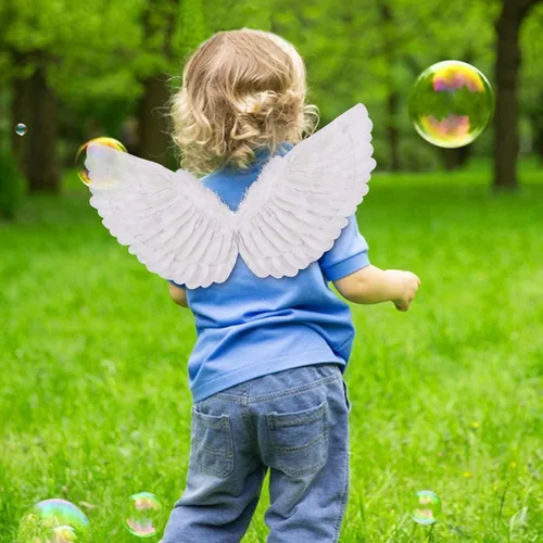 Vista 5 de Alas de ángel y halo para adultos alas de ángel para fiestas infantiles Halloween Navidad