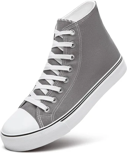 Vista 15 de ZGR Tenis de lona para hombre, con cordones, clásicos, casuales, para caminar
