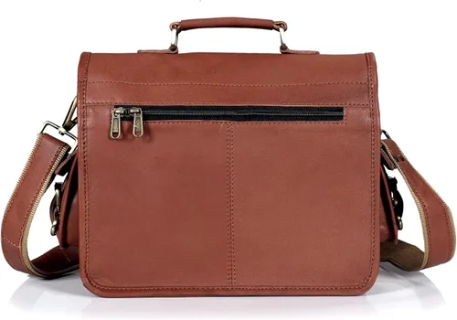 Vista 8 de cuero Bolsa de mensajero de cuero para hombres y mujeres, 12 pulgadas para laptop, bolsa cruzada de cuero vintage hecha a mano, unisex, maletín