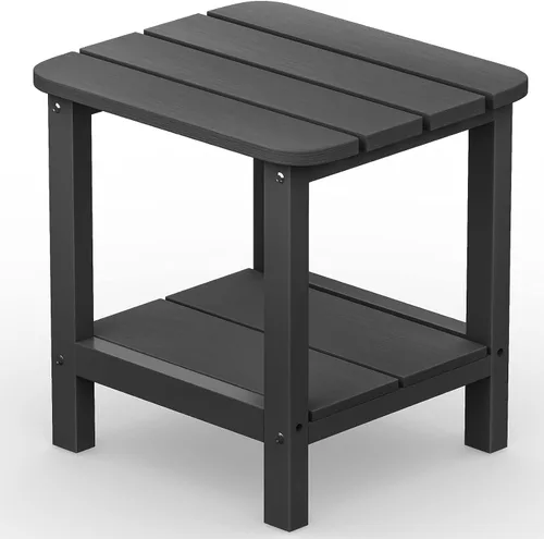 Vista 13 de SERWALL Mesa auxiliar Double Adirondack, Mesa auxiliar de forma rectangular, Negra