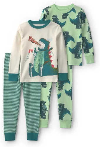 Vista 15 de Carter's Conjunto de pijama de algodón ajustado de 4 piezas para niños Perro rayado