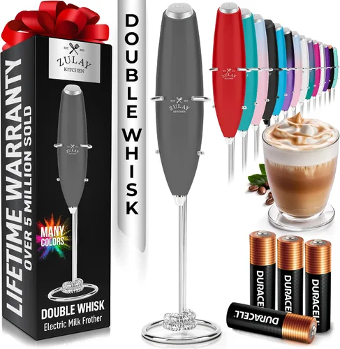 Vista 187 de Zulay Milk Boss Espumador de leche potente manual, hace espuma para latte, batidor para mezclar bebidas, café, miniespumador para capuchino, frappé
