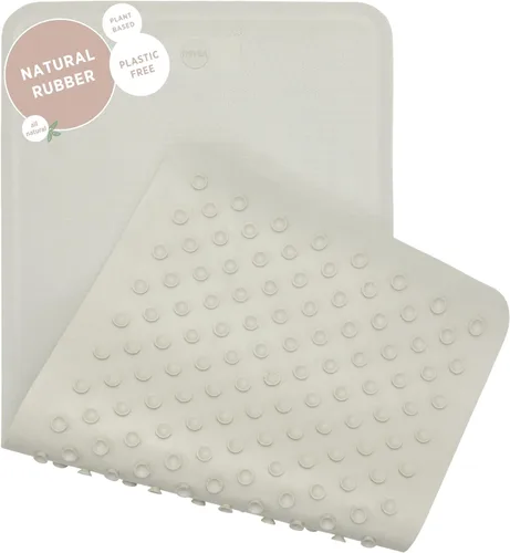 Vista 7 de HEVEA Tapete de baño ondulado de goma natural, largo, 28 x 16 pulgadas, tapete antideslizante para ducha y bañera con 388 ventosas, sin plástico