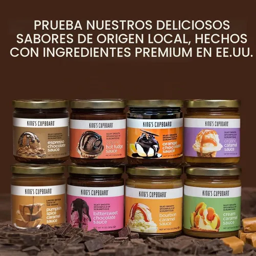 Vista 8 de King's Cupboard Salsa de caramelo orgánica: la salsa perfecta para helado, salsa de frutas, cobertura de postres, llovizna de caramelo para café