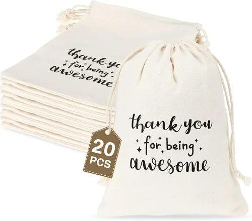 Vista 9 de Fumete 20 bolsas pequeñas de regalo con cordón de agradecimiento, regalos de agradecimiento para profesores, enfermeras, empleados, compañeros