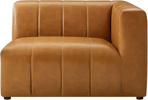 Vista 7 de Modway EEI-4513-TAN Bartlett - Sofá biplaza de cuero vegano de 2 piezas, color marrón