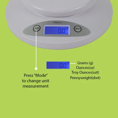 Vista 5 de Grow1 Báscula digital hidropónica de nutrientes para plantas de cultivo de 0.00 oz con cuenco de plástico extraíble, báscula digital de cocina