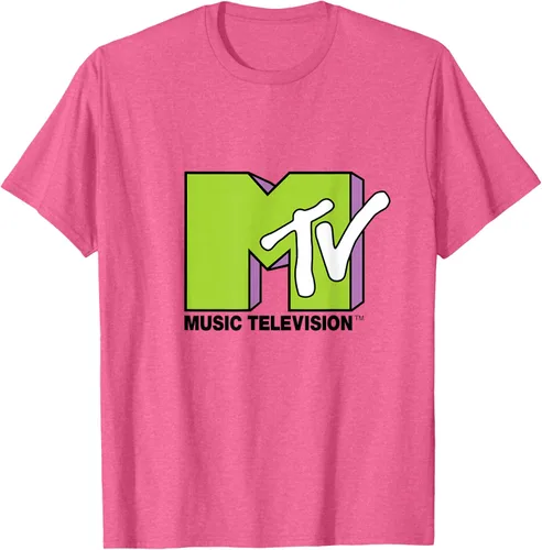 Vista 30 de Camiseta de tratamiento de relleno con logotipo MTV verde lima y morado, Negro, S Azul Marino