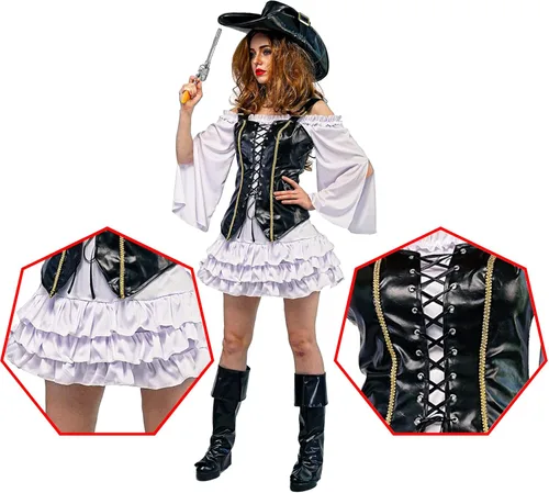 Vista 6 de Disfraz de pirata Buccanner para mujer