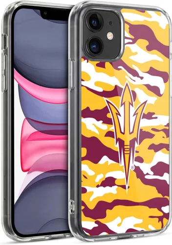 Vista 168 de Head Case Designs Funda de gel ASU Camou con licencia oficial de la Universidad Estatal de Arizona [protección de grado militar] compatible