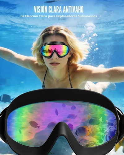 Vista 4 de Aegend Gafas de natación para adultos y jóvenes, paquete de 2 gafas de natación antivaho anti-UV para hombres y mujeres