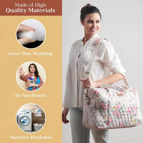 Vista 3 de Maison d' Hermine Bolsas de fin de semana para mujer, de algodón, acolchadas, para equipaje nocturno, bolsa de fin de semana para hombres, regalos