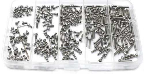 Vista 2 de iexcell Kit surtido de tornillos de cabeza hexagonal 304 M2 x 4/6/8/10/12 de acero inoxidable 304