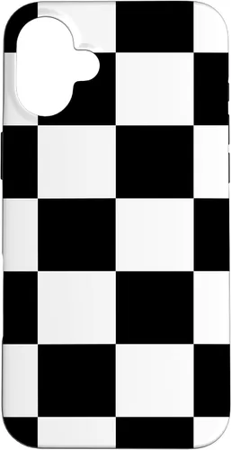 Vista 23 de Black and White Classic Checkered Big Checkerboard Pattern Case for iPhone 16