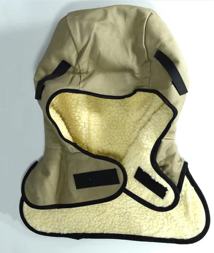 Vista 2 de RIVERWELD Calentador de invierno Capucha de soldadura Franela Color Caqui Tela ignífuga para soldadores Match Soldadura Casco de soldadura Equipo