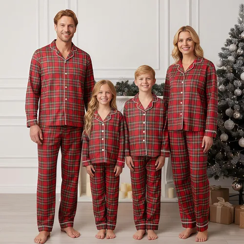 Vista 4 de WephuPSho Conjuntos de pijamas familiares de Navidad, a juego, para bebés, adultos y niños, ropa de dormir navideña