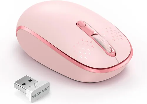 Vista 12 de Tecknet Mouse inalámbrico, mouse silencioso de 2.4 GHz con receptor USB, 4 botones, portátil, inalámbrico, para Chromebook, laptop, computadora Negro