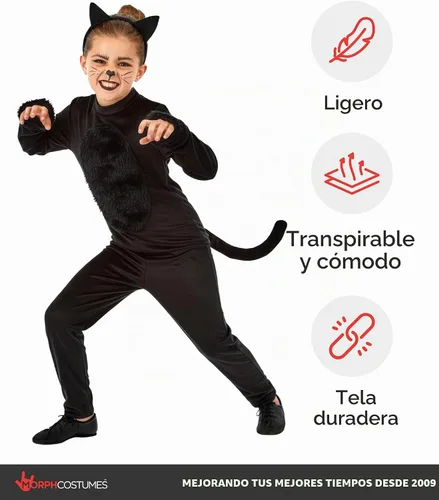 Vista 4 de fun shack Disfraz de gato negro para niñas, disfraces de Halloween