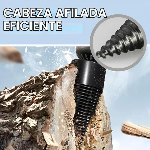 Vista 4 de Juego de brocas para leña, broca divisora de madera mejorada, resistente y desmontable, broca eléctrica separadora de madera, broca de fácil