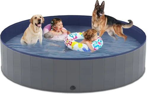 Vista 12 de Niubya Foldable Dog Pool, Collapsible Plastic Dog Swimming Pool, 32x8in