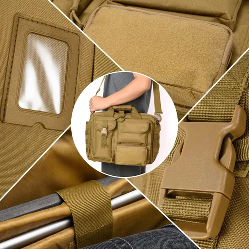 Vista 2 de Stypos Bolsa táctica para laptop para hombre, 14 pulgadas15.6 pulgadas17.3 pulgadas, bolsa de hombro militar, bolsas de trabajo de vuelo para pilotos