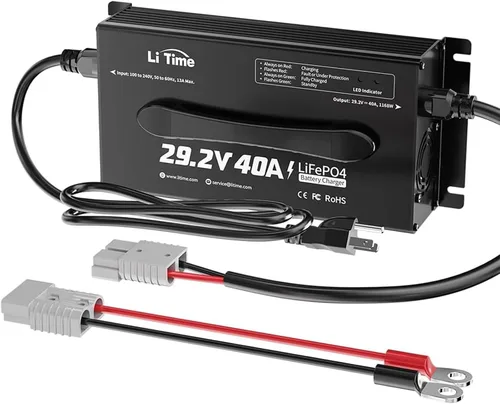 Vista 10 de LiTime Cargador de batería LiFePO4 de 24 V 20 A, IP67 impermeable de 24 V con activación de batería, cargador inteligente de 3 etapas para RV
