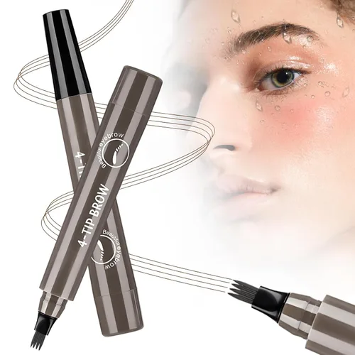 Vista 7 de Plumas de cejas para microblading para mujeres, lápiz de cejas impermeable 3D actualizado 2025, lápiz de cejas de larga duración con 4 puntas tipo