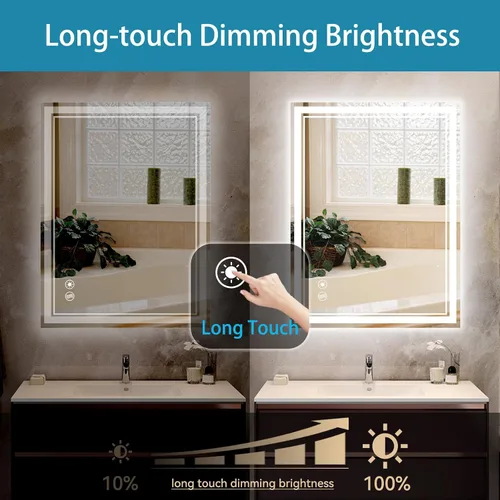 Vista 4 de Espejo de baño de 24 x 32 pulgadas con luces LED, sin niebla