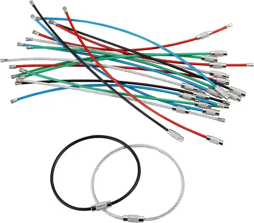 Vista 16 de Uniclife 4 Inch Wire Keychain Cable Heavy Duty Stainless Steel Key Ring