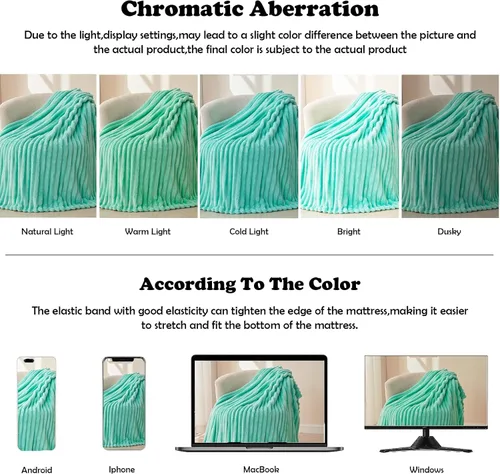 Vista 6 de NEWCOSPLAY Manta de Tiro Súper Suave Aqua Franela Sedosa Premium Forro Polar Jacquard Acanalado 3D Ligero Manta de Cama Uso en Todas las Estaciones