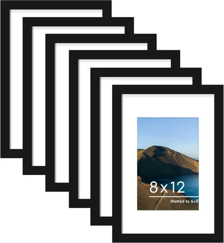Vista 36 de PEALSN - Juego de 6 portarretratos de 5 x 7 pulgadas para fotos de 4 x 6 pulgadas con paspartú/5 x 7 pulgadas sin paspartú, para montaje en Negro