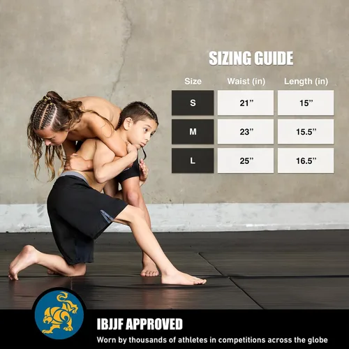 Vista 6 de Elite Sports Pantalones cortos de entrenamiento para niños MMA BJJ No GI UFC, pantalones cortos deportivos para niños y niñas, pantalones cortos
