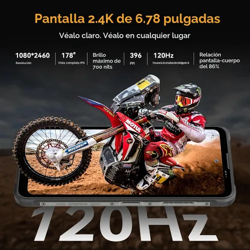 Vista 6 de Blackview Fort 5 - Teléfono resistente desbloqueado, Android 16 para exteriores, 36 GB de RAM 256 GB ROM, cámara de visión nocturna de 108 MP