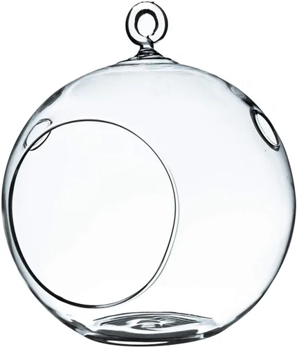 Vista 14 de WGV Globo de terrario colgante, ancho 3 pulgadas, altura 4 pulgadas, maceta de aire para suculentas, florero de vidrio transparente con parte