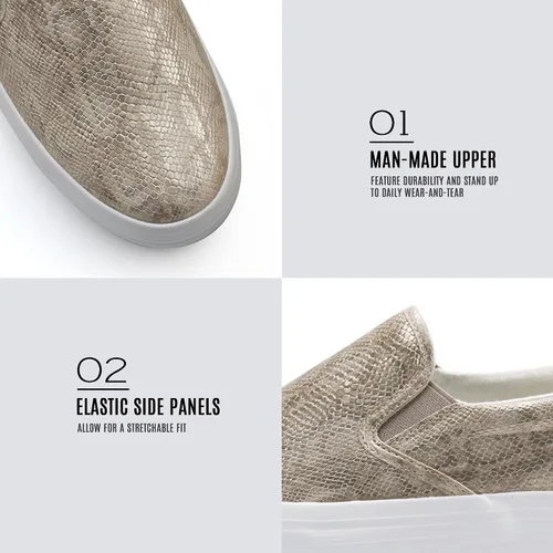 Vista 2 de JABASIC Mocasines de plataforma sin cordones para mujer, mocasines cómodos y casuales