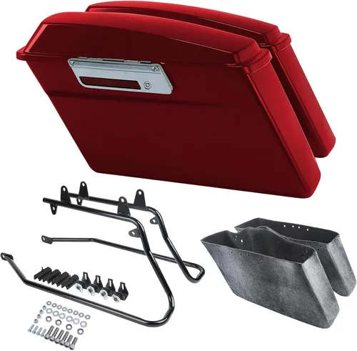 Vista 56 de Kit de soporte de conversión para alforjas extendidas de 4" TCMT, compatible con Harley Heritage Softail Fatboy FLSTF Breakout 1984-2017, negro