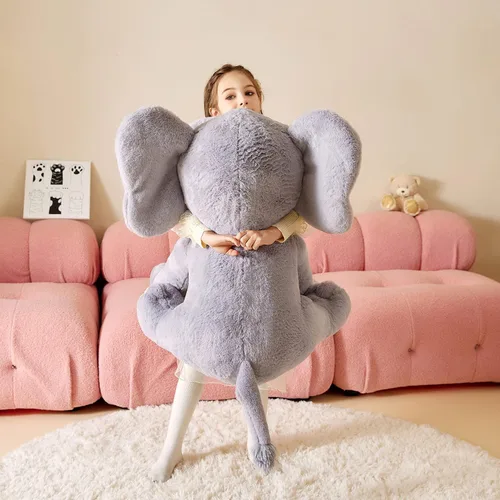Vista 7 de Juguete de peluche de elefante gigante, juguete suave, grande Jumbo de 25 pulgadas, lindo tamaño grande, enorme peluche esponjoso, regalos