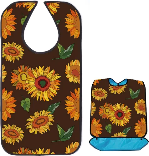Vista 9 de CREATCABIN Babero clásico para adultos a cuadros para ancianos, impermeable, lavable