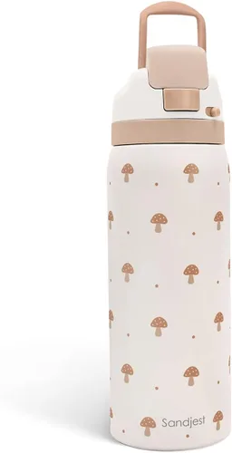 Vista 14 de Botella de agua aislada de acero inoxidable SANDJEST con pajita para deportes y viajes, la mejor tía de siempre, 946ml, regalos para mujeres, día