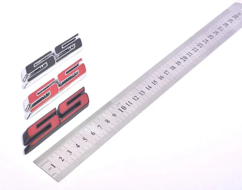 Vista 3 de Aimoll 3 piezas SS Emblemas ABS Adhesivo 3D Logo Reemplazo para Impala Cobalto Camaro 2010 2011 2012 2013 2014 2015 2016 2017 (rojo cromado)