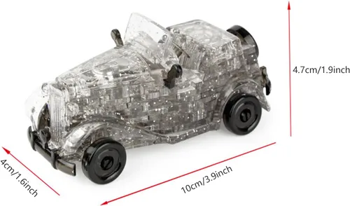 Vista 6 de Rompecabezas de cristal 3D clásico para automóvil, rompecabezas de cristal para rompecabezas a partir de 16 años, 54 piezas (negro)
