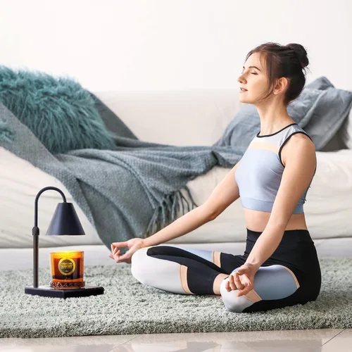 Vista 2 de Lámpara calentadora de velas LALISU, lámpara calentadora de velas con atenuación sin escalones y temporizador, altura ajustable, compatible