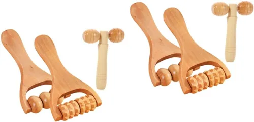 Vista 10 de 1 Unidades Rodillo Facial Cuerpo Er Auto Pierna Brazo Alivio de la Mano Pie Ers Masaje Masaje de Tejidos Masaje Mujeres Cuello Cara DIY Madera