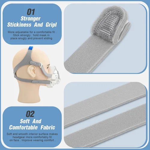 Vista 5 de Paquete de 2 arneses para la cabeza para F20 con clips magnéticos, correas de repuesto para arnés compatibles con máscara facial completa F20 (M)